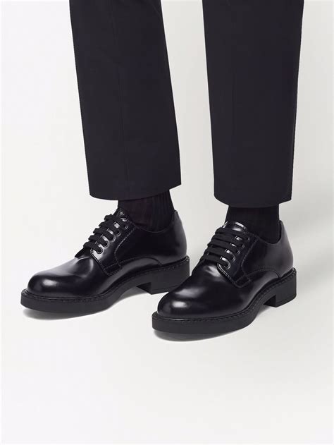 prada women's derby shoes|Prada men's oxford shoes.